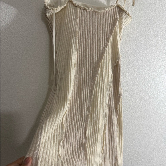 Urban Outfitters Cream Ribbed Mini Dress - Picture 3 of 5